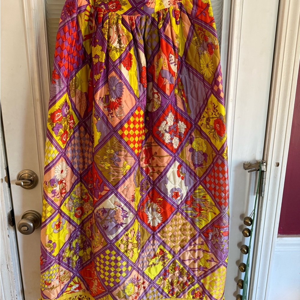 Maxi Skirt - Yellow, Purple & Orange Floral Patchwork